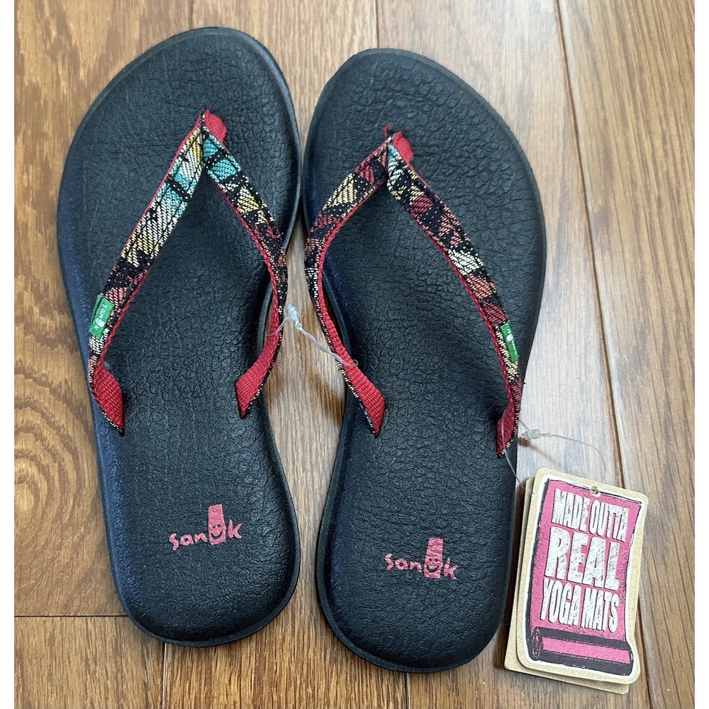 Sanuk Yoga Spree Funk Casual Flip Flop Sandals Yoga Mat Size 5 NWT